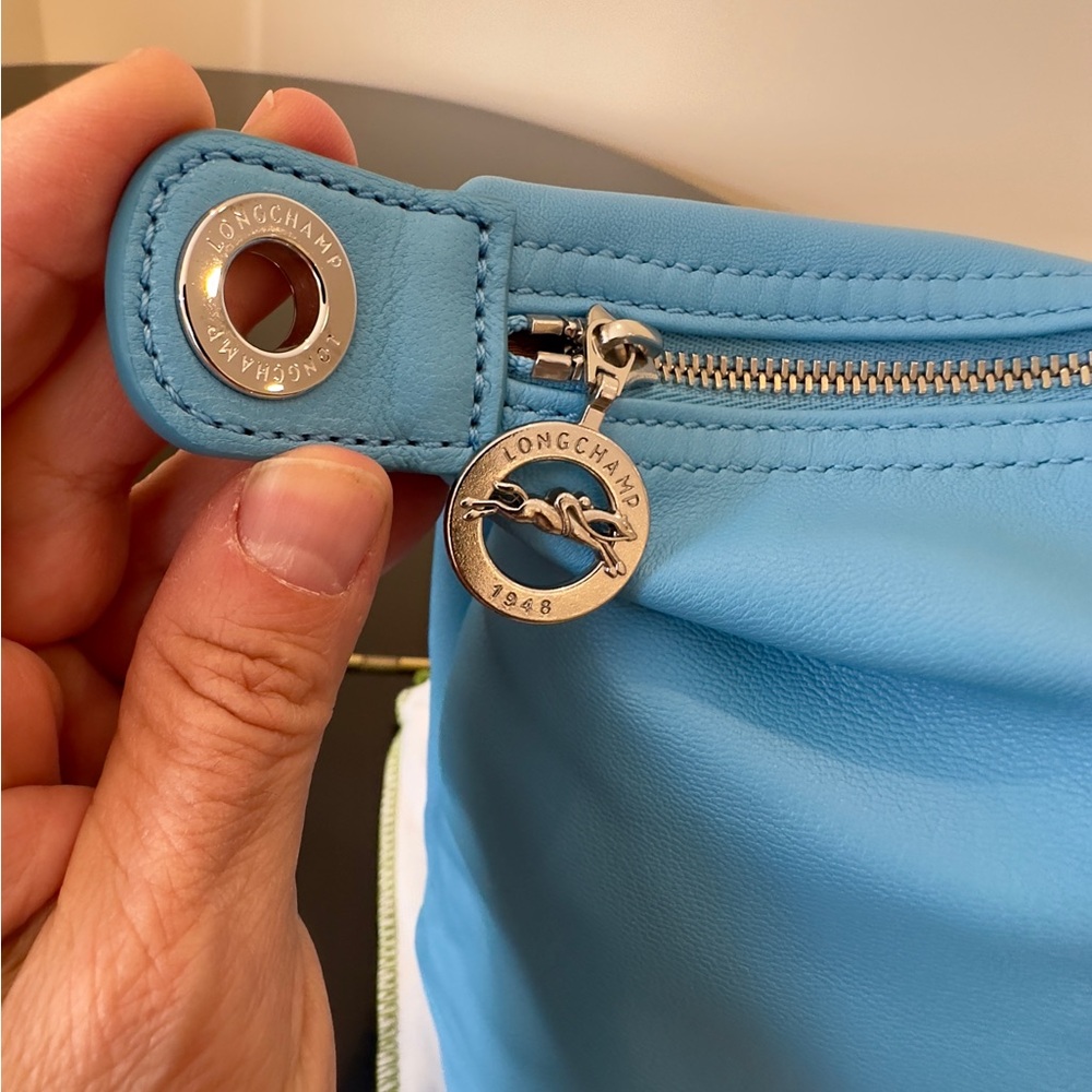 NWOT Luxury Preppy Travel RARE LONGCHAMP Le Pliage Leather Medium Tote/Crossbody - Picture 12 of 16
